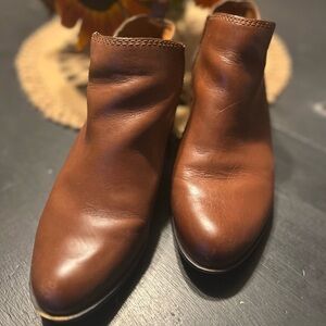 Women Lucky Brand Brown Leather Ankle Boots